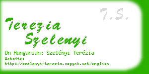 terezia szelenyi business card