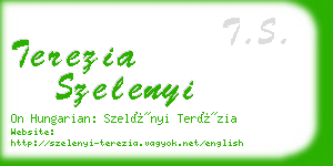 terezia szelenyi business card